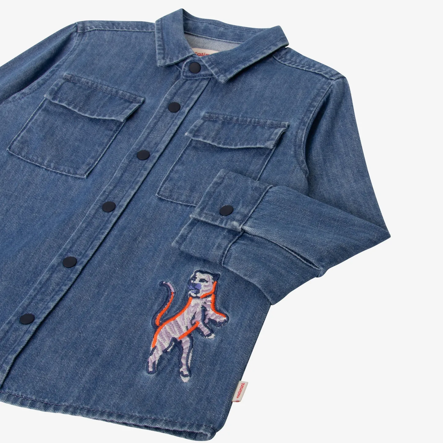 Outlet Baby Boy Embroidered Denim Shirt Child T-Shirts, Polos & Shirts
