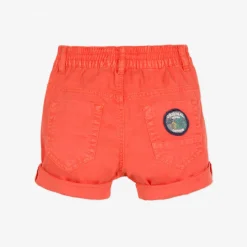 Outlet Baby Boy Gabardine Bermuda Shorts Tinted In Flame-Orange Child Pants, Shorts & Overalls