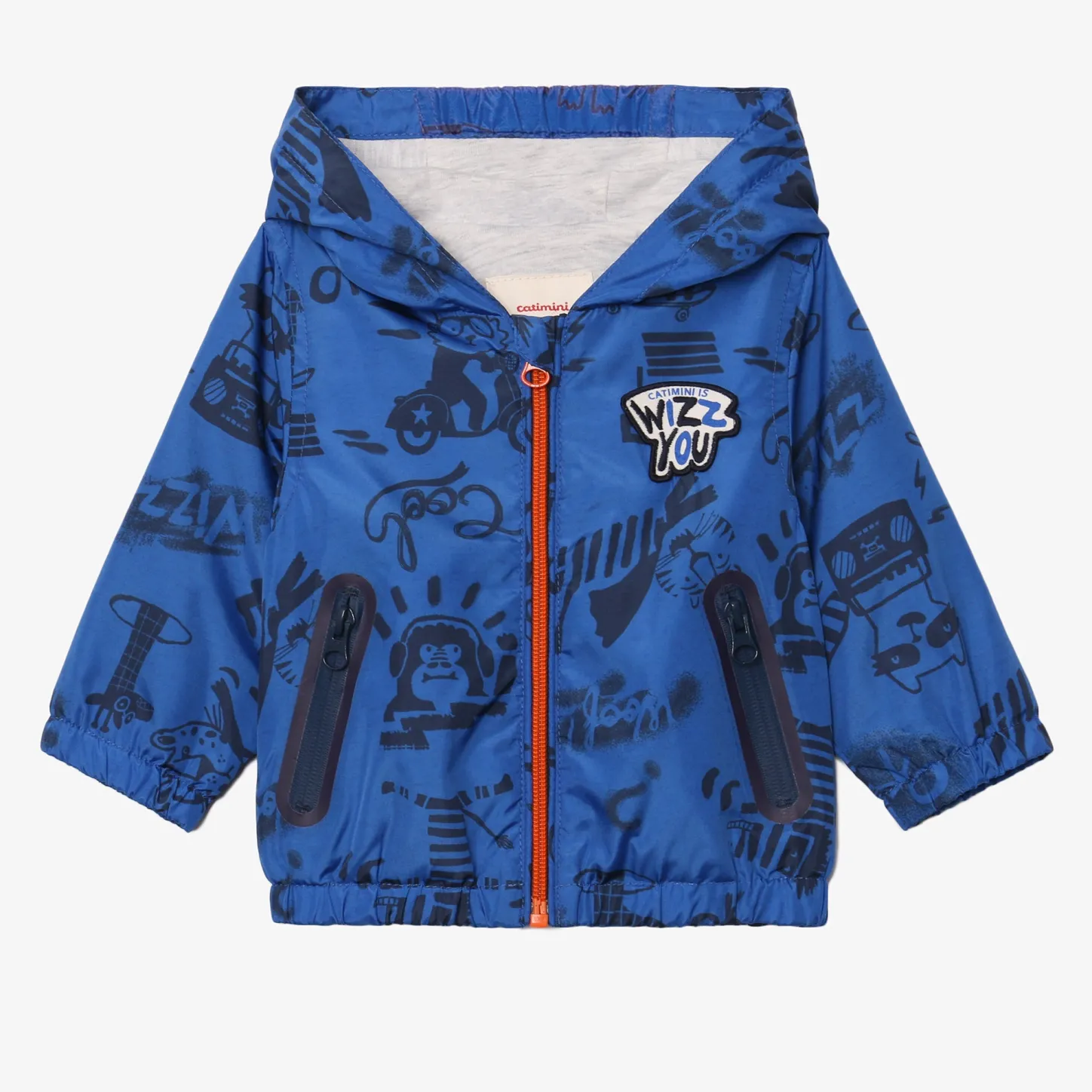 Fashion Baby Boy Printed Blue Windbreaker Child Outerwear