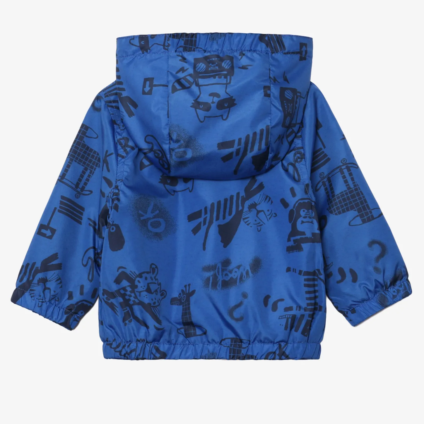 Fashion Baby Boy Printed Blue Windbreaker Child Outerwear