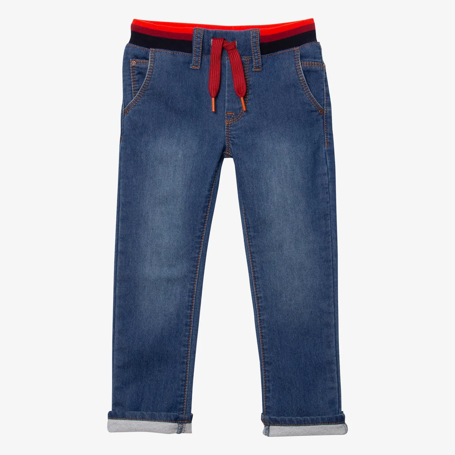 Clearance Baby Boys' Blue Striped Pull-On Jeans Child Pants, Shorts & Overalls