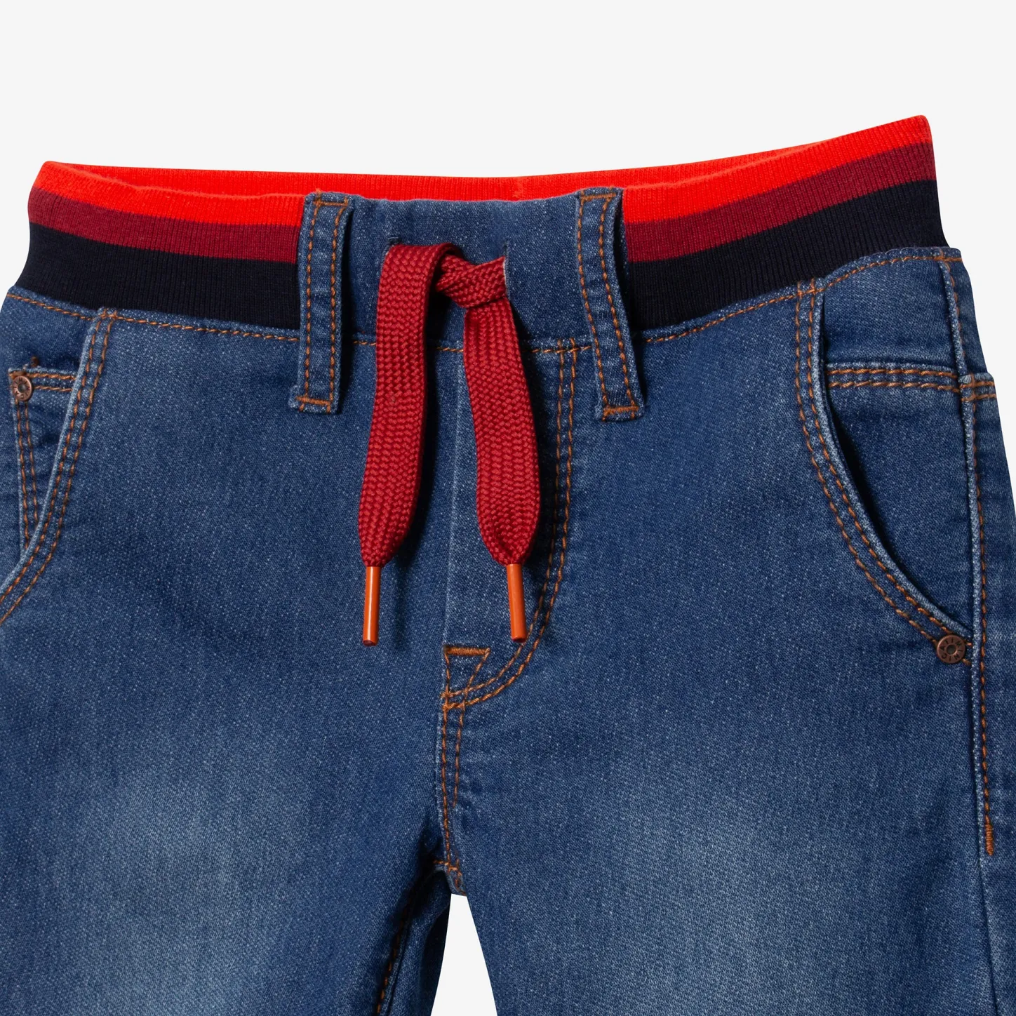 Clearance Baby Boys' Blue Striped Pull-On Jeans Child Pants, Shorts & Overalls