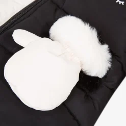 Clearance Baby Girl Black And White Hooded Puffer Jacket Child Outerwear