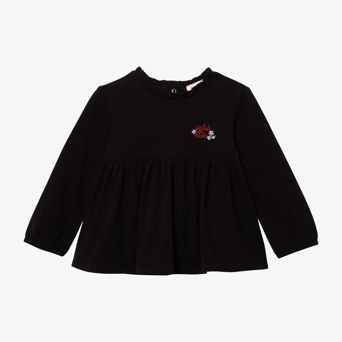Outlet Baby Girl Black Long Sleeve T-Shirt Child T-Shirts & Tops