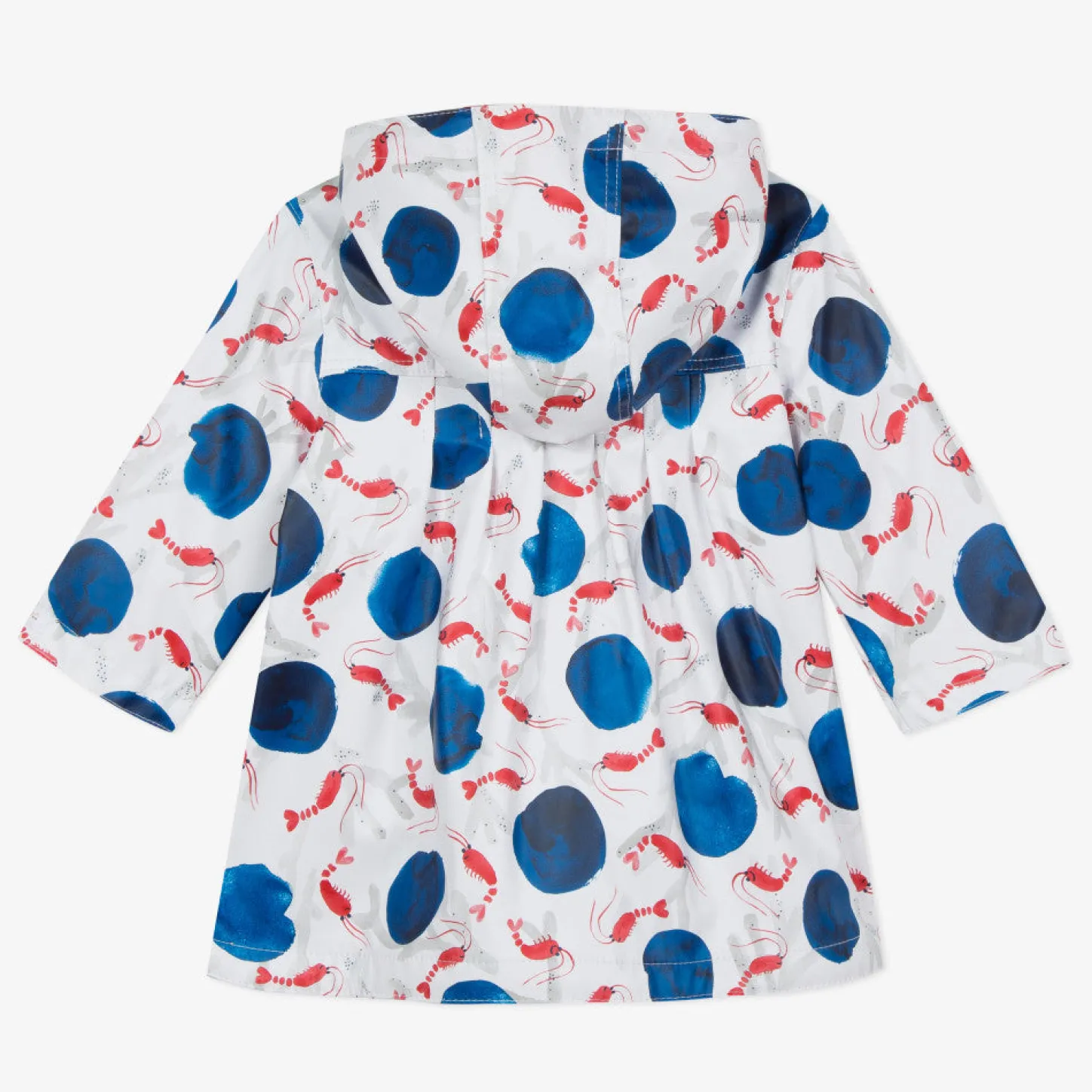 Online Baby Girl Marine Printed Rubberized Rain Jacket Child Outerwear