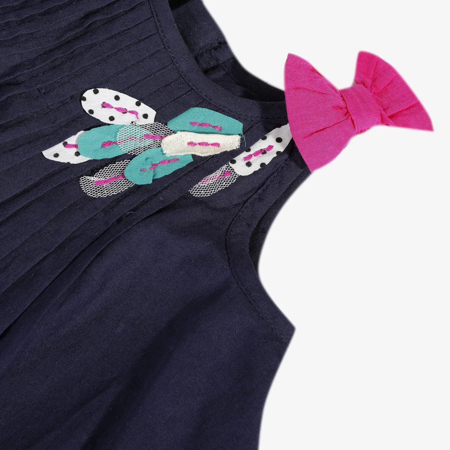 Online Baby Girl Navy Blue Sundress With Bow Child Dresses