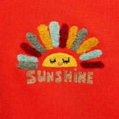 Fashion Baby Girl Orange Dual Fabric Top Child Cardigans & Sweaters