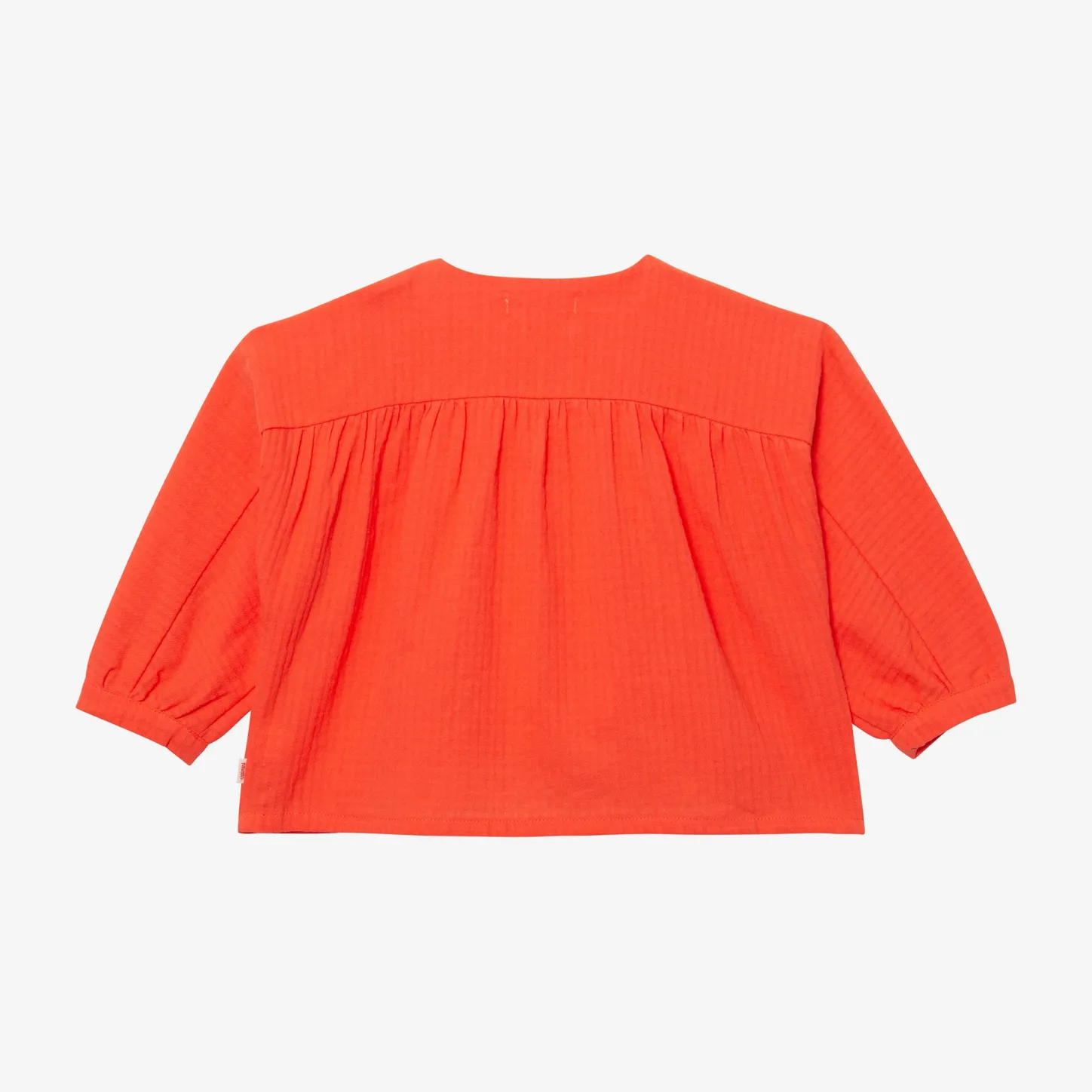 New Baby Girl Orange Woven Embroidered Shirt Child T-Shirts & Tops