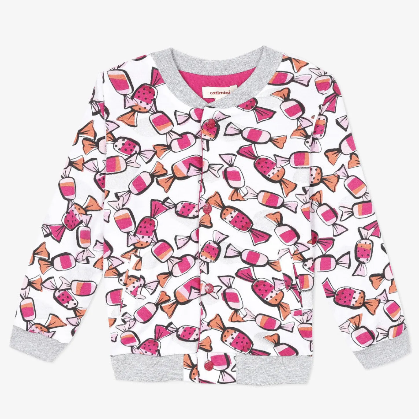 Discount Baby Girl Pink Candy Print Sweatshirt Child Cardigans & Sweaters