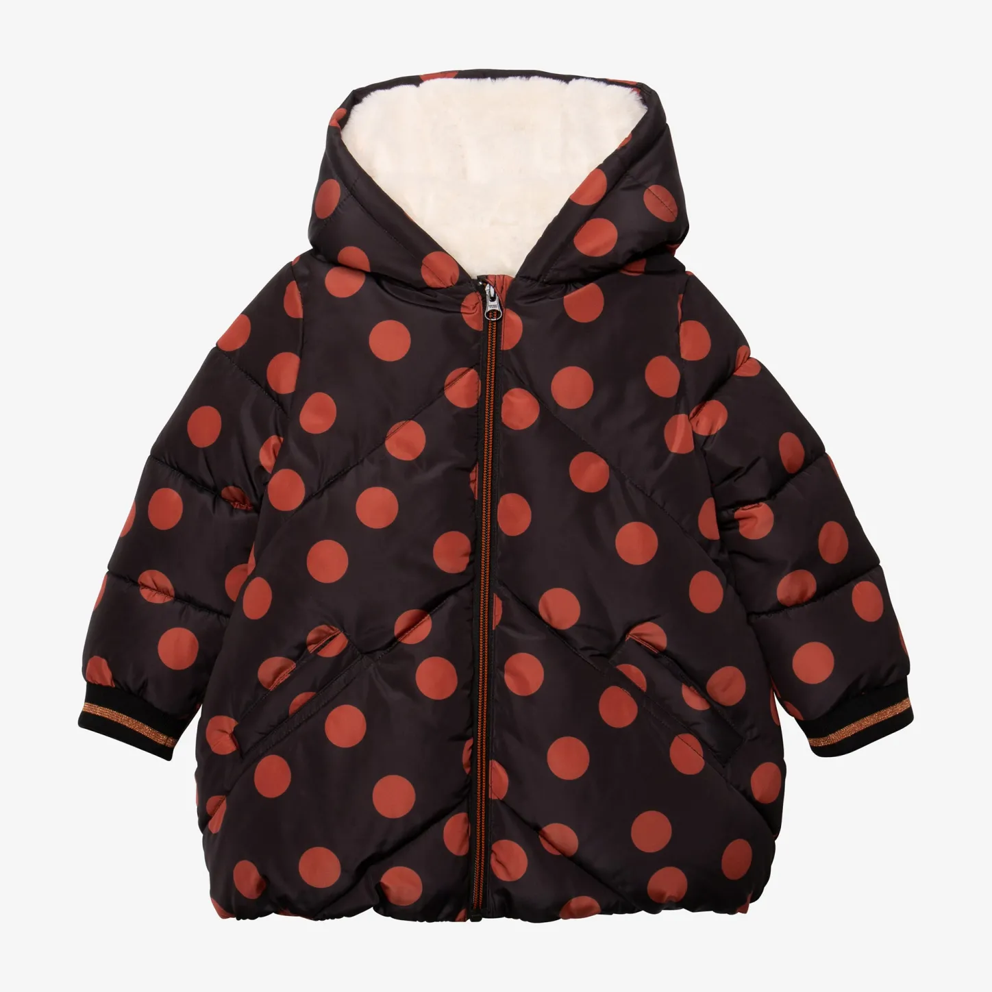 Sale Baby Girl Polka Dot Parka Child Outerwear