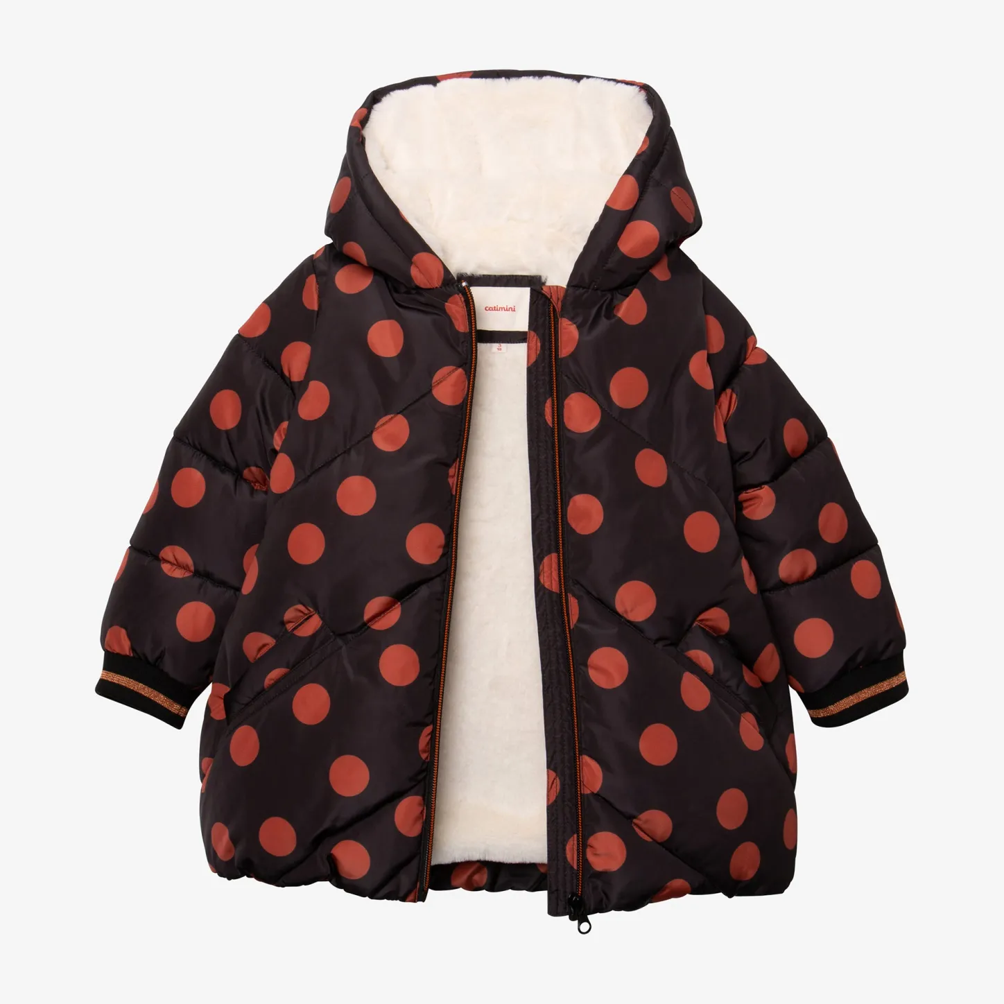Sale Baby Girl Polka Dot Parka Child Outerwear