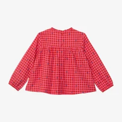 Fashion Baby Girl Red Check Blouse Child T-Shirts & Tops
