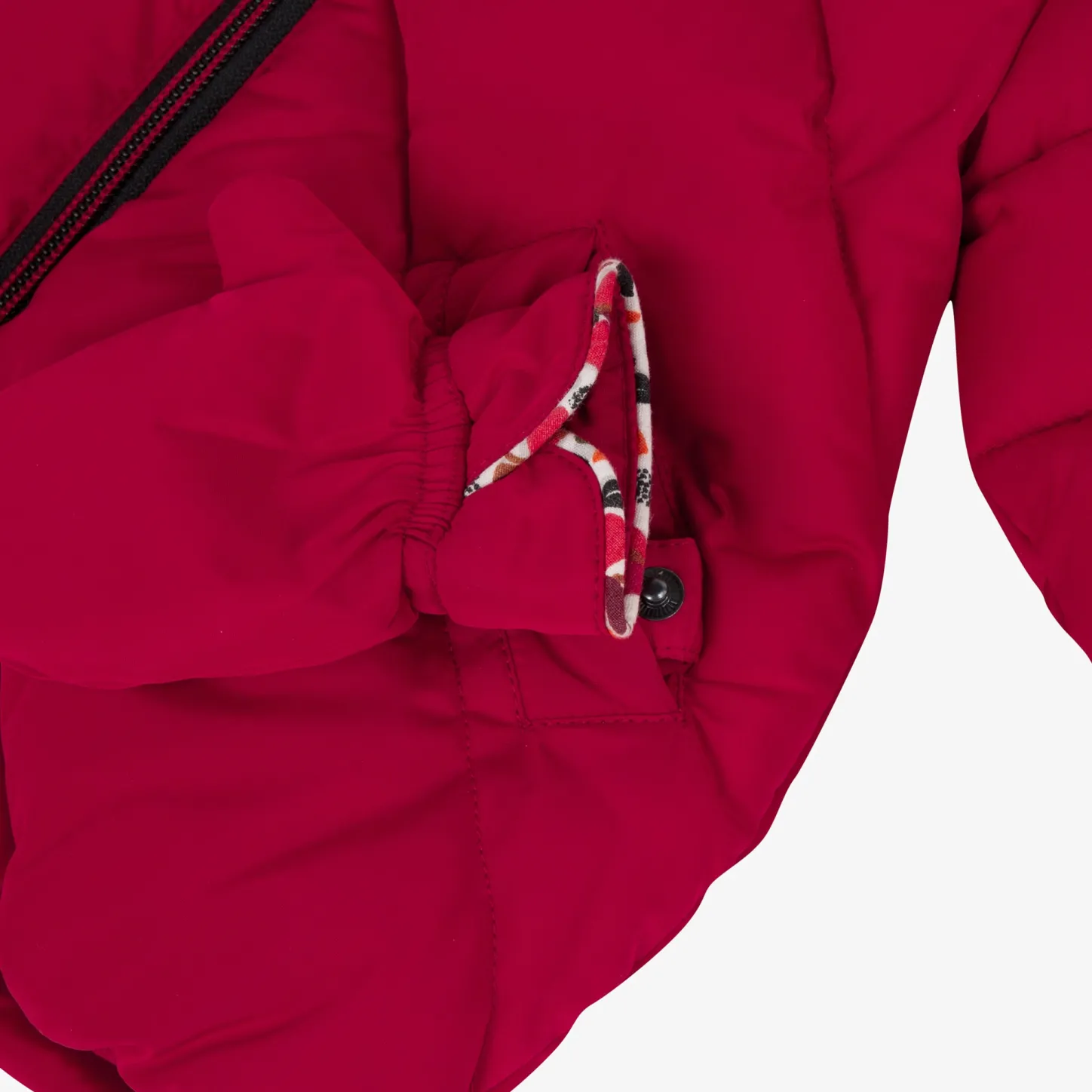 Clearance Baby Girl Red Coated Puffer Jacket And Mittens Child Outerwear