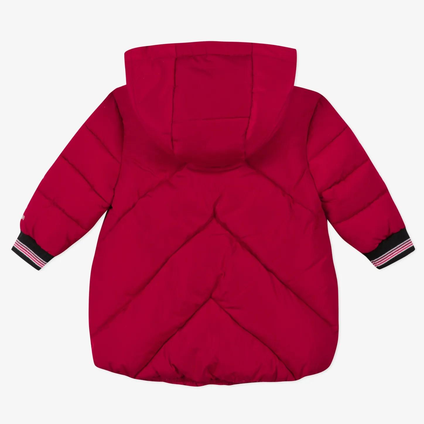 Clearance Baby Girl Red Coated Puffer Jacket And Mittens Child Outerwear