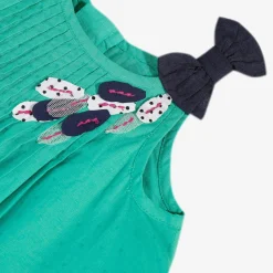 Fashion Baby Girl Teal Sundress With Bow Child Dresses
