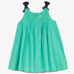 Fashion Baby Girl Teal Sundress With Bow Child Dresses