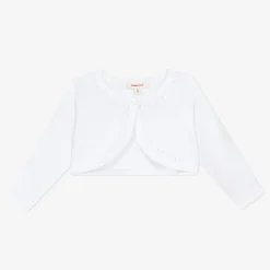 Fashion Baby Girl White Embroidered Cropped Cardigan Child Cardigans & Sweaters