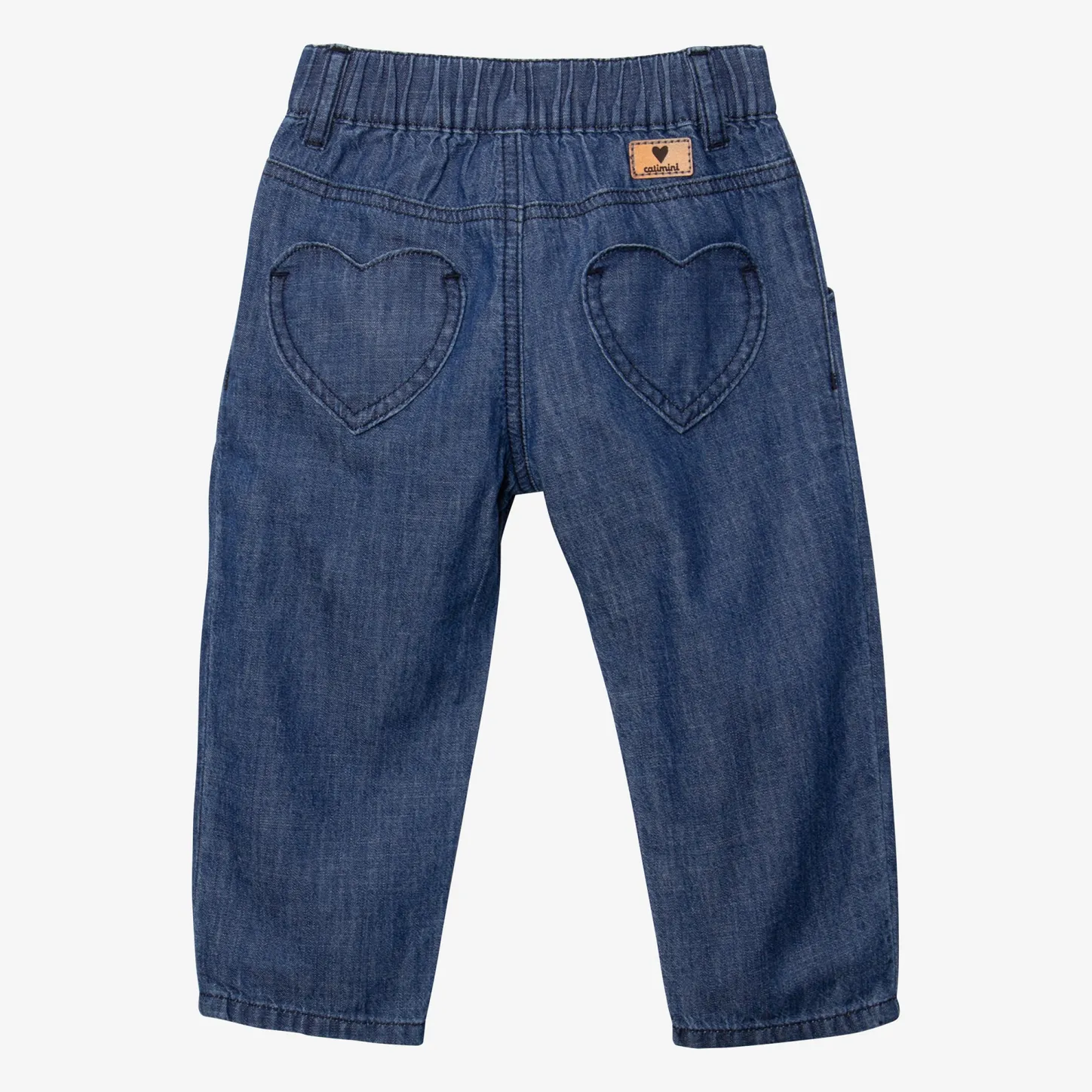 Outlet Baby Girl's Blue Embroidered Jeans Child Pants, Shorts & Leggings