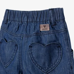 Outlet Baby Girl's Blue Embroidered Jeans Child Pants, Shorts & Leggings
