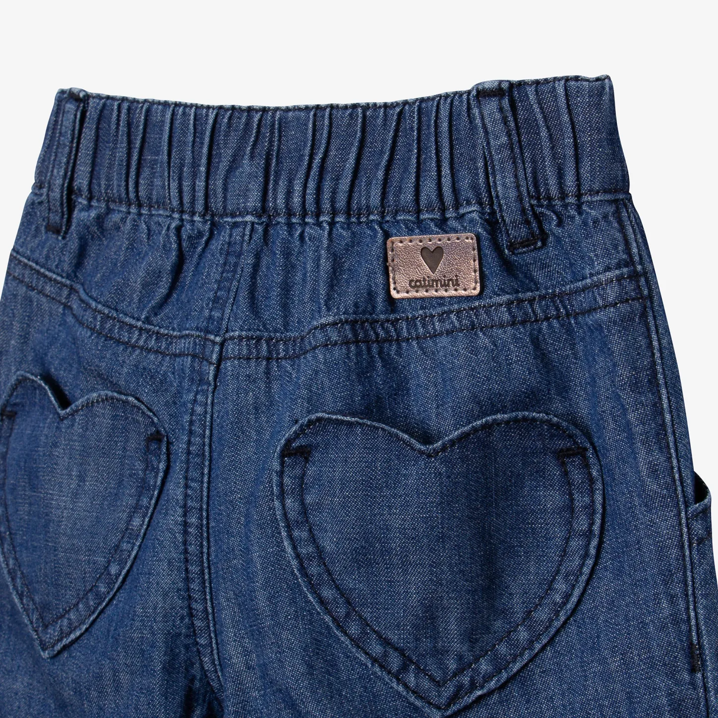 Outlet Baby Girl's Blue Embroidered Jeans Child Pants, Shorts & Leggings