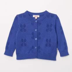 Outlet Baby Girl's Blue Openwork Cardigan Child Cardigans & Sweaters