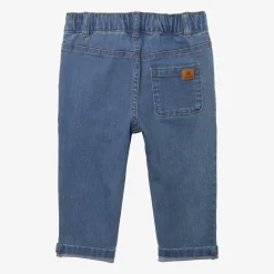 Online Baby Girls' Blue Stone Denim Pants Child Pants, Shorts & Leggings