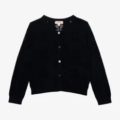 Outlet Baby Girl's Navy Openwork Cardigan Child Cardigans & Sweaters