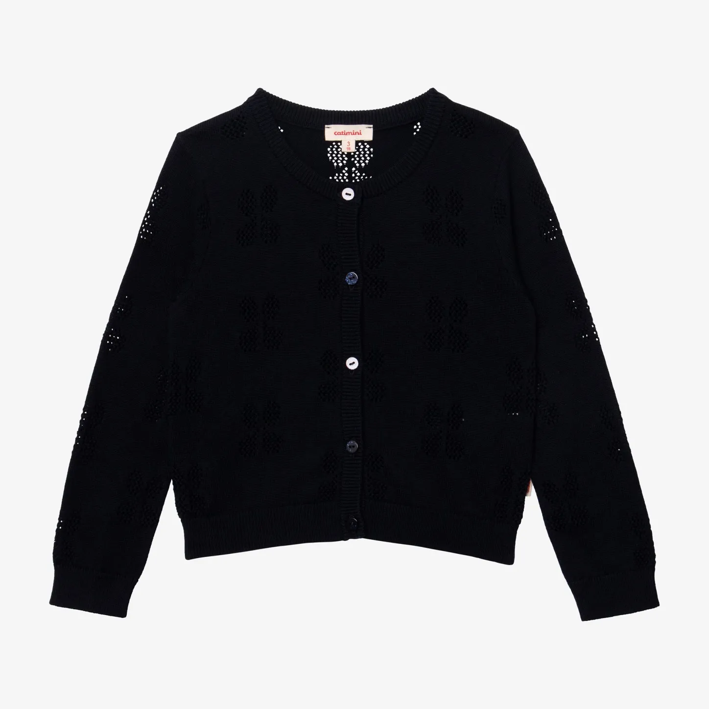 Outlet Baby Girl's Navy Openwork Cardigan Child Cardigans & Sweaters