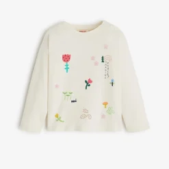 Outlet Baby Girls' Off White T-Shirt Child T-Shirts & Tops