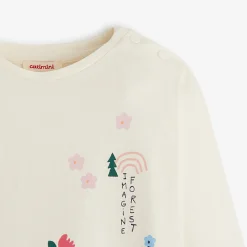Outlet Baby Girls' Off White T-Shirt Child T-Shirts & Tops