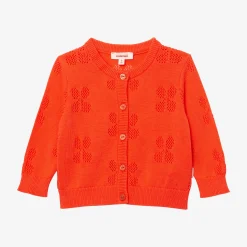 Fashion Baby Girl's Orange Openwork Cardigan Child Cardigans & Sweaters