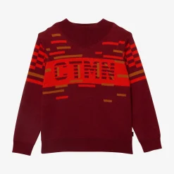 Sale Boy Burgundy Knit Sweater Child Cardigans & Sweaters