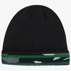 Discount Boys' Black Graphic Reversible Knit Beanie Child Accessories