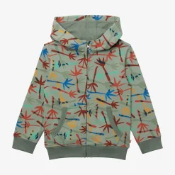 Outlet Boys' Camo Green Palm Leaf Print Cardigan Child Cardigans & Sweaters