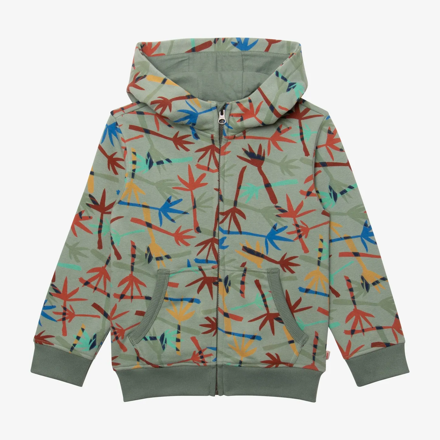 Outlet Boys' Camo Green Palm Leaf Print Cardigan Child Cardigans & Sweaters