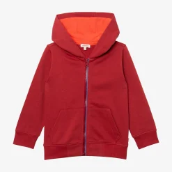 Hot Boys' Clay-Colored Zipped Hoodie Child Cardigans & Sweaters