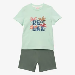 Sale Boy's Green Shorty Pajama Child Sleepwear & Loungewear