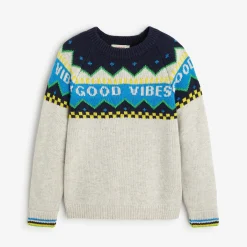 Discount Boys' Heather Grey Knitted Sweater Child Cardigans & Sweaters
