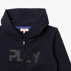 Hot Boys' Navy Blue Zip Hoodie Child Cardigans & Sweaters