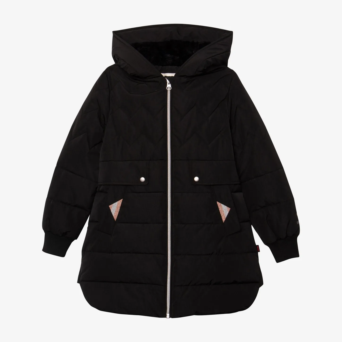 Discount Girl Black Quilted Coat Child Outerwear