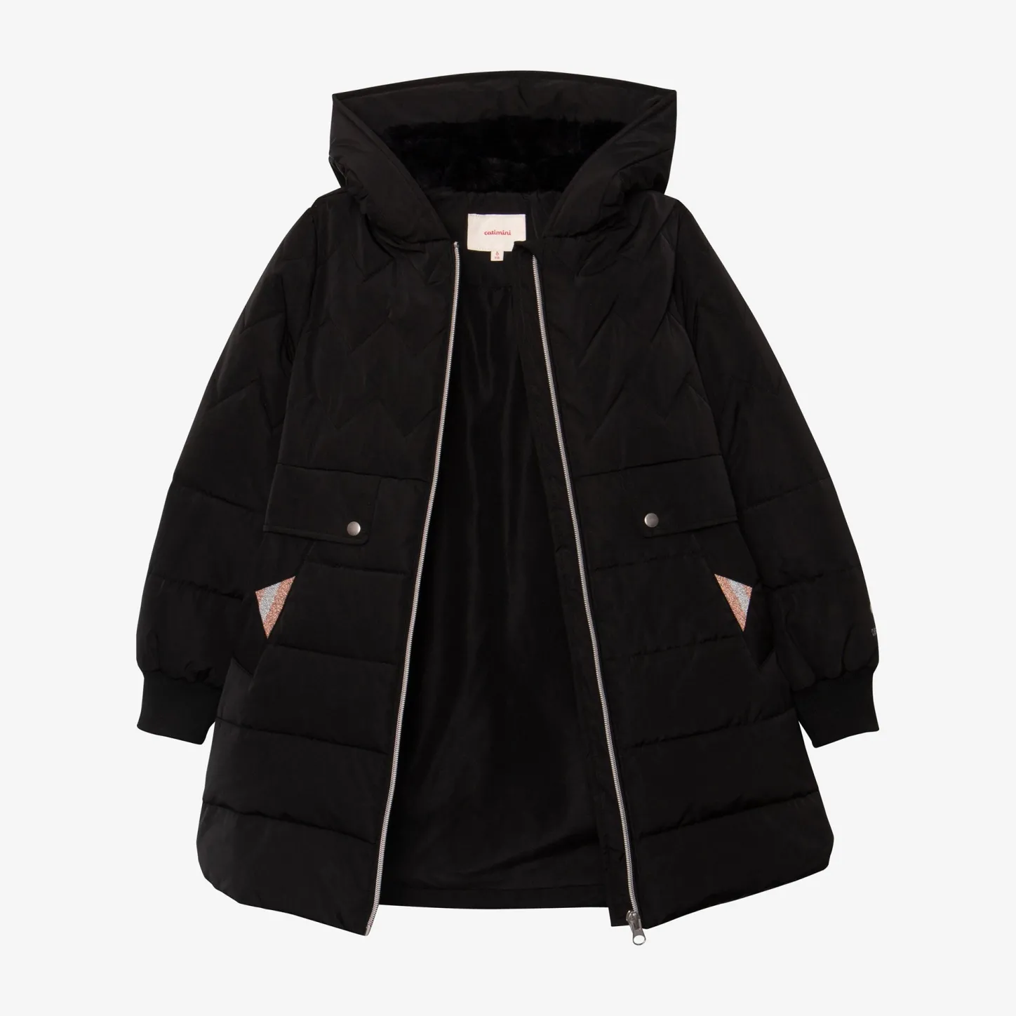 Discount Girl Black Quilted Coat Child Outerwear