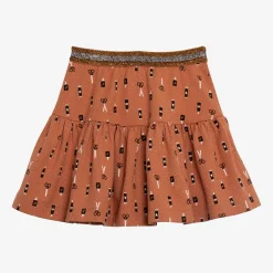 Online Girl Brown Ruffle Skirt Child Dresses & Skirts