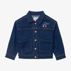 Best Girl Embroidered Denim Jacket Child Outerwear