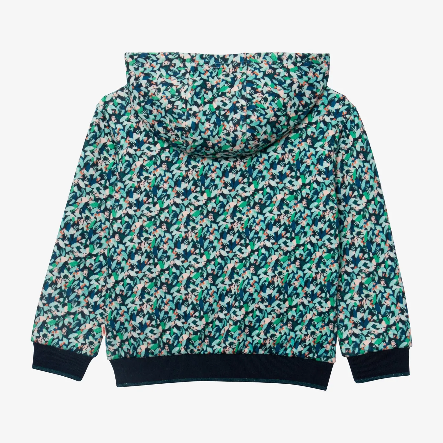 Hot Girl Floral Green Zip Hoodie Child Cardigans & Sweaters