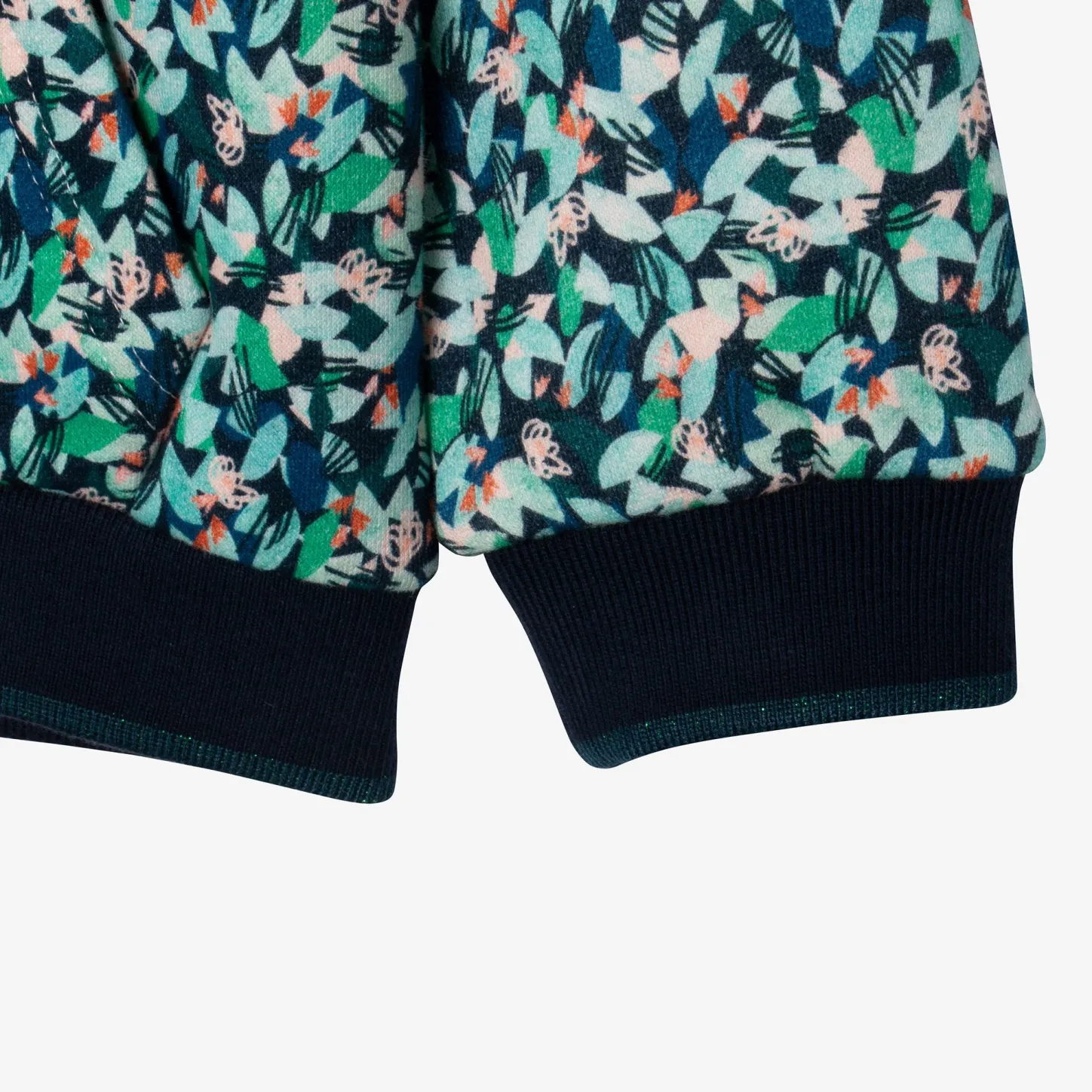 Hot Girl Floral Green Zip Hoodie Child Cardigans & Sweaters