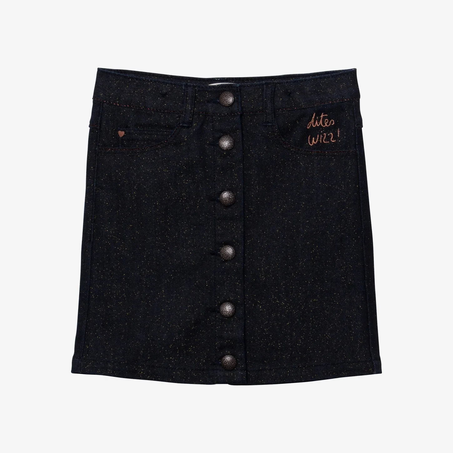 Hot Girl Navy Glitter Denim Skirt Child Dresses & Skirts
