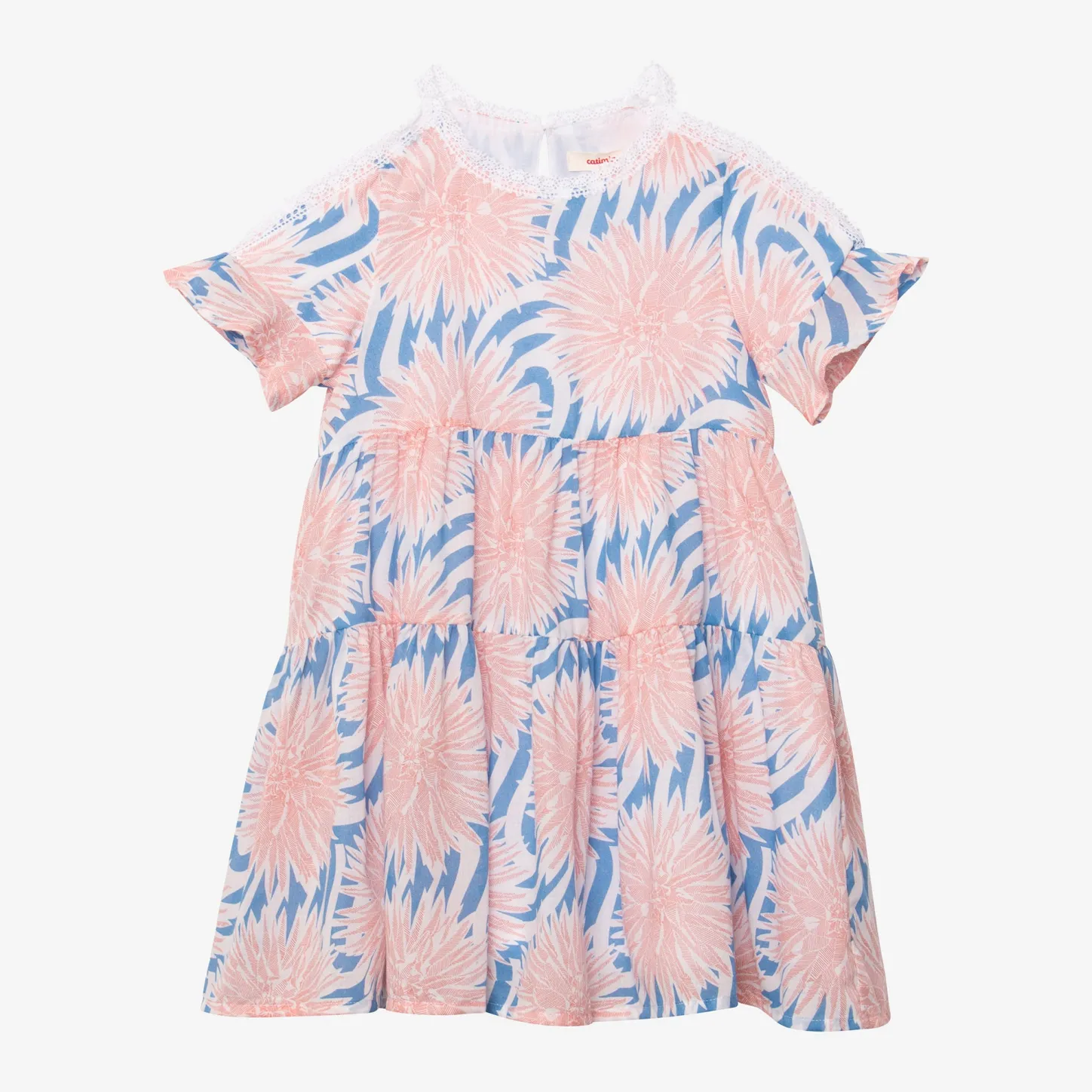 New Girl Printed Dahlias Flare Dress Child Dresses & Skirts