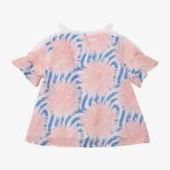 Discount Girl Printed Dahlias Flare Blouse Child T-Shirts & Tops
