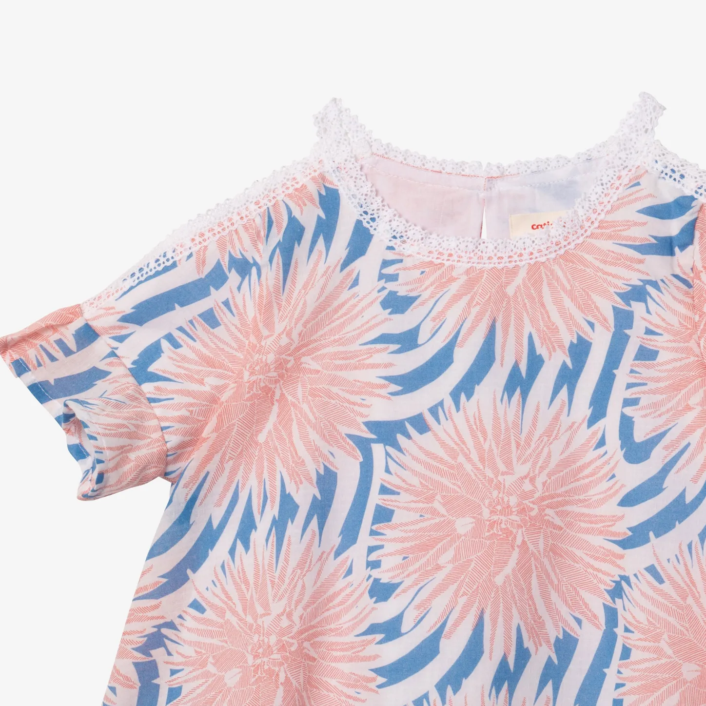 Discount Girl Printed Dahlias Flare Blouse Child T-Shirts & Tops