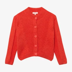 Clearance Girl Red Openwork Cardigan Child Cardigans & Sweaters